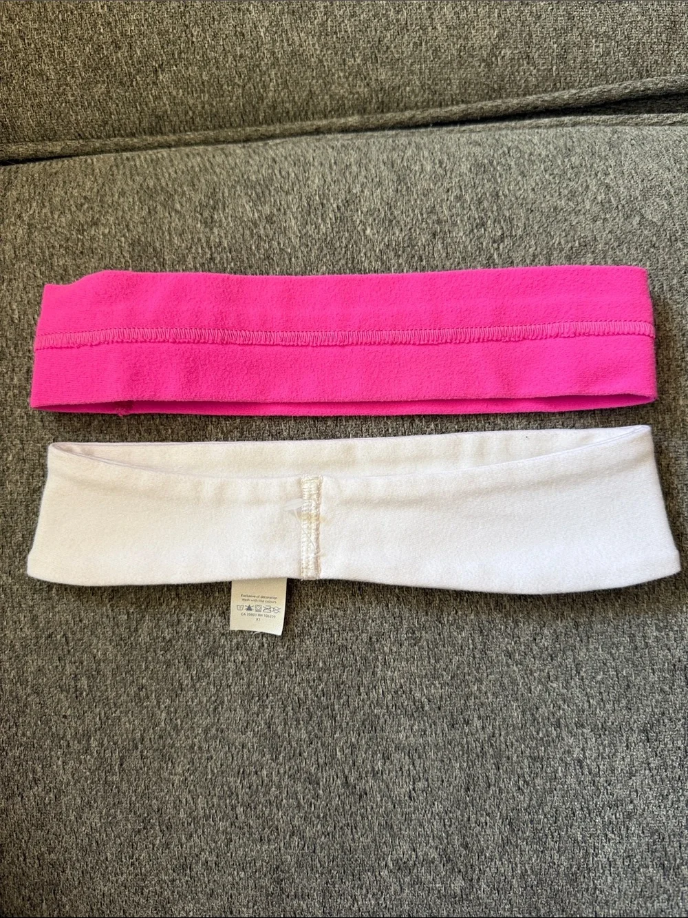 TWO Lululemon Pink and White Headbands